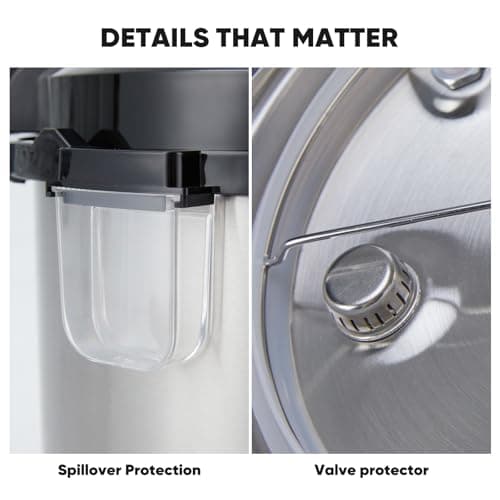 DUMOS 16-in-1 Electric Pressure Cooker 8 QT Stainless Steel Multi Cooker Electric for Pressure, Rice, Steamer, Yogurt Maker, Slow Cook, Black 8