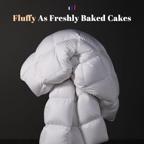 DOWNSTORIA Feather Down Comforter King Size Duvet Insert, Light Weight True Baffle-Box Noiseless Bedding Comforters, Soft Hotel Collection Bed Comforter, Medium Warmth - White, 106 X 90 in. 7