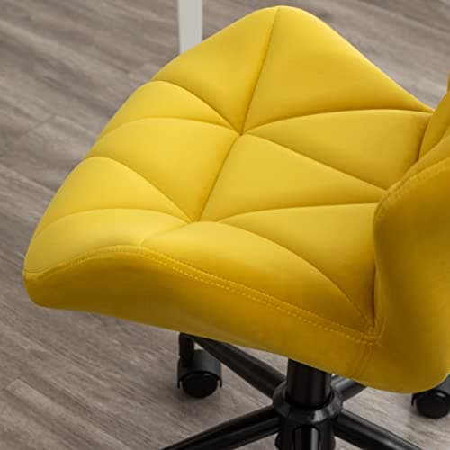 Roundhill Furniture Eldon Diamond Tufted Adjustable Swivel Office Chair, Yellow 8