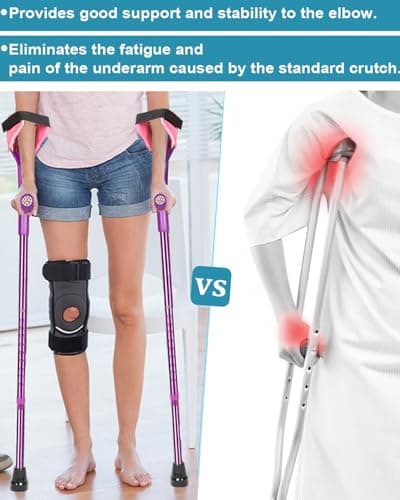 Forearm Crutches for Adults Have Elastic Crutches Padding for The Elbow+Hand Padding, Increases Walking Comfort 5