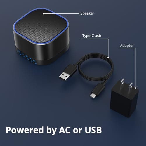 Magicteam White Noise Machine with 20 Non Looping Natural Soothing Sounds Memory Function 32 Levels of Volume Powered by AC or USB and Sleep Sound Timer Therapy for Baby Kids Adults Black 5