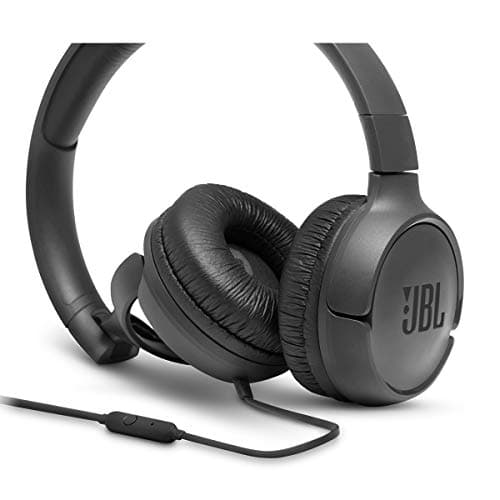 JBL Tune 500 - Wired on-ear headphones, JBL Pure Bass Sound, 1-button remote/mic, Tangle-free flat cable, Lightweight and foldable design, Ask Siri or Google Now (Black) 5