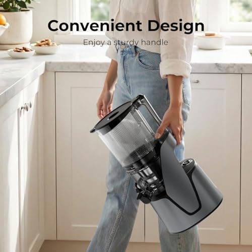 EanOruus Juicer Machines, 3-in-1 Cold Press Juicer with 6.5" Extra Large Chute, 100oz Large Capacity, AC Motor, Makes Juice, Nut Milk & Sorbet, Premium Gray 13