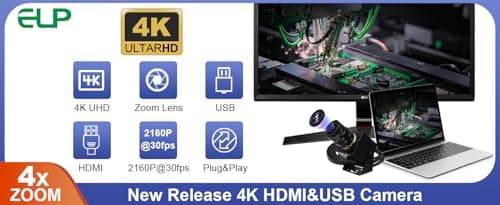 ELP 4K HDMI USB Camera - 2.8-12mm 4X Zoom Webcam With Manual Adjustment for Computer, TV, Projector, Monitor 9