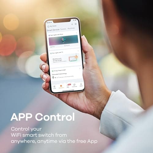 Linkind Matter Smart Switch, WiFi Smart Dimmer Switch Works with Alexa, Apple Home, Siri, Google Home, and SmartThings, Neutral Wire Needed, Alexa Light Switch, Single Pole,1-Way, 2.4GHz Wi-Fi, 2 Pack 5