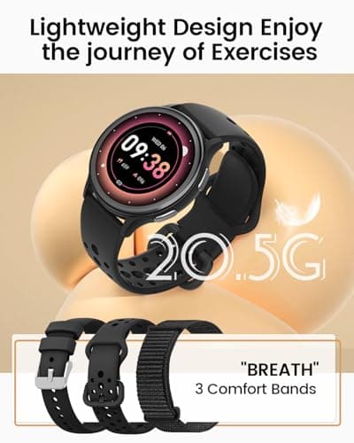 [3 Watch Bands] Smart Watch, 1.27" Smart Watches for Women Men(Answer/Make Call), Fitness Watches with Heart Rate/Sleep/Sp02/Steps Monitor, 70 Sports Modes, 5ATM Waterproof for IOS & Android Phones 8