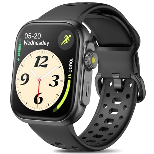 VPSTAY Smart Watch with GPS, Bluetooth Calling, Alexa, 3ATM Waterproof, Fitness Tracker (Black), Large