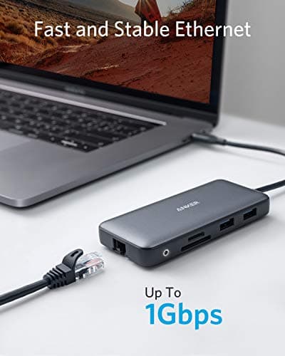 Anker Laptop Docking Station Dual Monitor, 8-in-1 USB C Hub, 4K Dual Monitor with 2 HDMI, 1 Gbps Ethernet Hub, 85W Power Delivery, SD Card Reader, for XPS and More (Charger not Included) 7