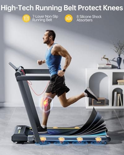 TOPUTURE Walking Pad Treadmill with 12% Incline, 4 in 1 Folding Treadmill for Home/Office with Handle Bar, 2.5HP Under Desk Treadmills Portable Walking Pad with App & Bluetooth Speaker, 0.6-10MPH 8