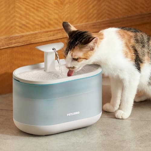 PETLIBRO Cat Water Fountain Ultra Quiet with Two Flow Modes, Large-Size Filter Capsule Pet Water Fountain, 71oz/2.1L Visible Water Level Dog Water Dispenser for Cats & Dogs 9