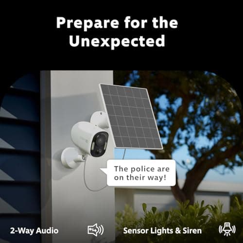 Swann Xtreem4K Eco Security Camera with Solar Panel: 4K UHD Video, AI Motion Detection w/Thermal Sensing, Solar Charging, Color Night Vision, Two-Way Audio, IP65 Weatherproof, 32GB MicroSD Included. 4