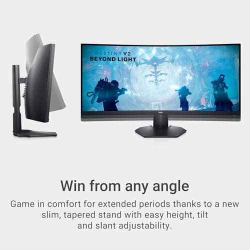 Dell S3422DWG Curved Gaming Monitor - 34 Inch 1800R Curved Screen with 144Hz Refresh Rate, WQHD (3440 x 1440) Display, HDMI, DP to DP 1.4 Cable, AMD FreeSync - Black 6