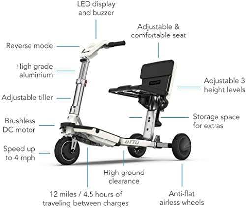 ATTO Folding Travel Powered Mobility Scooter by MovingLife, Full-Size Portable Electric Scooter, Lightweight Lithium Battery, Airline Approved 5
