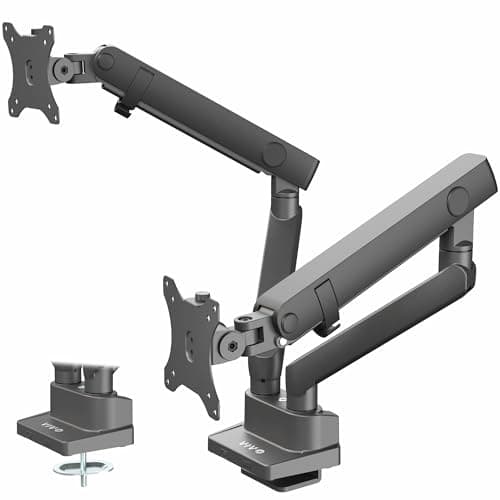 VIVO Premium Aluminum Full Motion Dual Monitor Desk Mount Stand with Lift Engine Arm, Fits Ultrawide Screens up to 35 inches, STAND-V102BB