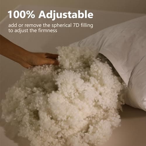 Shatex Extra Firm Pillow Standard Size 26 x 20 inch, Bed Pillow with Adjustable Insert Provides Stronger Support - for Back, Stomach & Side Sleepers,Super Firm 8