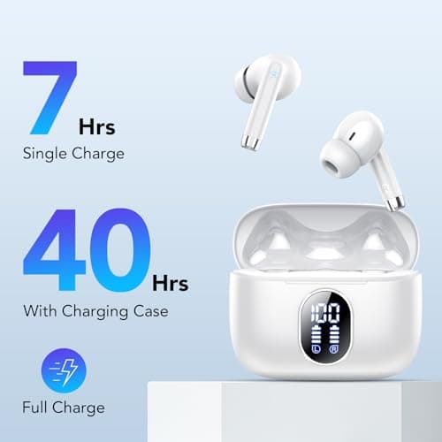 QXQ 2025 New Wireless Earbuds, Bluetooth 5.4 Headphones HiFi Stereo with 4 ENC Mic, 40H Mini Ear Buds in-Ear Noise Cancelling Earbuds, Ultra Light Sport Earphones for TV Smart Phone Laptop Computer 5