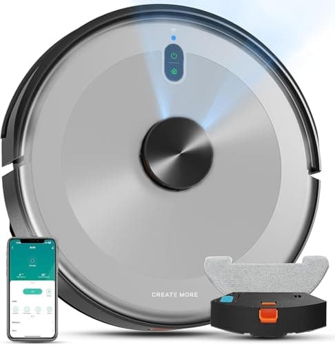 Bagotte Robot Vacuum and Mop with Self-Emptying Base,60-Day Hands-Free Cleaning,5000Pa Suction,LiDAR Navigation,No-Go Zones,Wi-Fi/App/Alexa Control