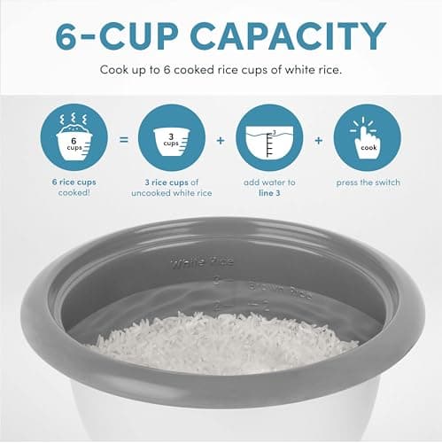 Aroma Housewares 1.5Qt. Rice & Grain Cooker (ARC-363NGB),Black,6-Cup Cooked / 3-Cup Uncooked 5