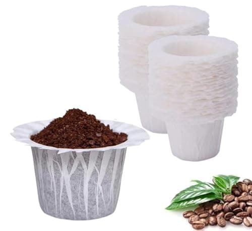Coffee Filters and Seed Starters Kit, Includes 100 Biodegradable Filters, 100 Planting Pots