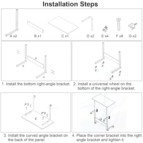 TV Tray Table Portable Tray Table Adjustable Height TV Tray Desk Couch TV Tray Table Portable Move TV on Wheels TV Dinner Table for Laptop Bed Couch Eating on Couch (Black, 15.7×23.6In) 6