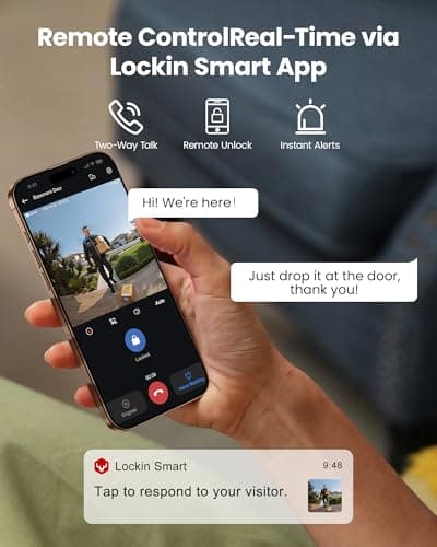 Lockin Veno Plus Smart Lock with 2K 180° Security Camera & Video Doorbell, AI Local Storage, Palm Vein/Fingerprint Keyless Entry Door Lock, Smart Locks for Front Door Bulit in Wi-Fi, App Control 5