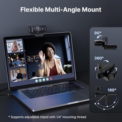 NexiGo 1080P 60FPS Webcam with Software Control and Microphone, AutoFocus, w/Privacy Cover, N680P Pro Computer Web Camera for Skype Zoom Teams, Mac PC Laptop Desktop 7