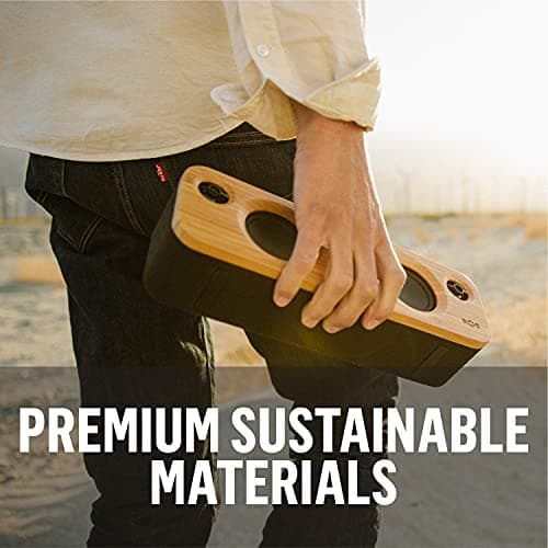 House of Marley Get Together Mini: Portable Speaker with Wireless Bluetooth Connectivity, 10 Hours of Indoor/Outdoor Playtime, and Sustainable Materials, Signature Black 6