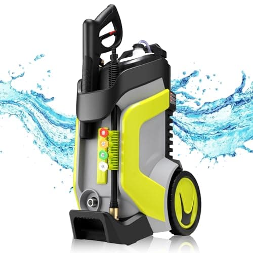 5000 PSI Electric Pressure Washer 4.0 GPM Upgraded Power Washer with 33FT Power Cord, 5 Nozzles, Soap Tank, Great for Cars, Fences, Patios, Driveways(Green)