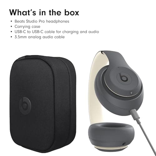 Beats Studio Pro - Premium Wireless Over-Ear Headphones- Up to 40-Hour Battery Life, Active Noise Cancelling, USB-C Lossless Audio, Apple & Android Compatible - Amazon Exclusive Sand Gray 6