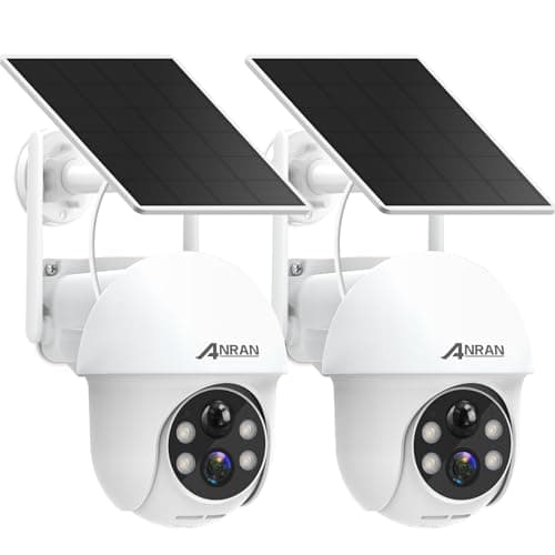 ANRAN 2K Security Camera Wireless Outdoor, Solar Outdoor Camera with 360° View, Smart Siren, Spotlights, Color Night Vision, PIR Human Detection, Pan Tilt Control, 2-Way Talk, Q01W 2 Packs