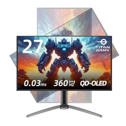 27 Inch 360Hz QD OLED 1440P Gaming Monitor, 3rd Gen Quantum Dot OLED 0.03ms GTG True 10 Bit, HDR400 109% DCI-P3 147% sRGB, Speakers Swivel Tilt Height Pivot Adjustable Type-C HDMI 2.1, DP1.4, G27T8T