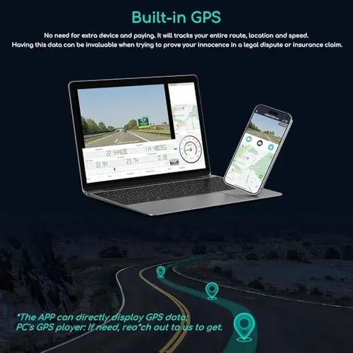 COOAU D30S 4K Dash Cam with GPS Wi-Fi, Front and Inside Dual 2.5K 1080P, Uber Car Camera with Infrared Night Vision, Supercapacitor, 4 IR LEDs, G-Sensor, Parking Mode, Loop Recording 6