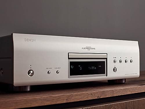 Denon DCD-1700NE SACD Player, CD Players for Home, Ultra-Precision 192 kHz/32 Bit D/A Converter, Vibration-Resistant Design, Supports DSD, FLAC, WAV Files, Pure Direct Mode, 2 Digital Outputs, Silver 7