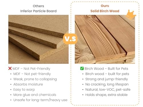 MEWANG Wooden Pet Stairs/Pet Steps - 3-in-1 Foldable Stairs & Ramp for Beds and Cars - Portable Dog/Cat Ladder Up to 220 Pounds - Great for Small and Older Animals(Brown) (24.8" L x 17.2" W x 19.5" H) 8