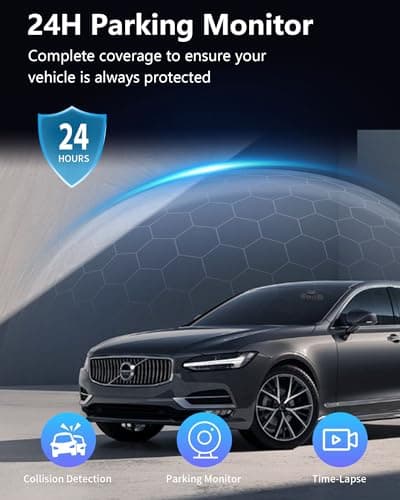 4-Channel 360° Dash cam Front and Rear FHD 1080P 180° Rotating Side-View Camera APP Control reversing Display Collision Detection Parking Monitoring Loop Recording | Suitable for sedans and SUVs 8