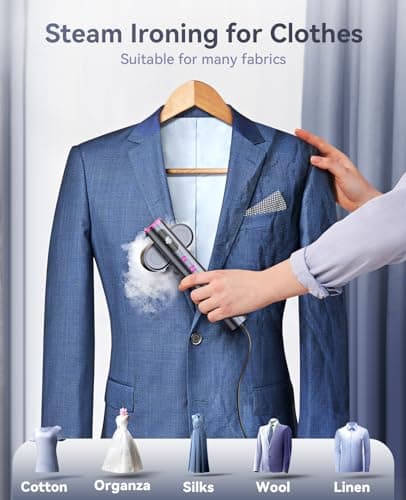 Jack ＆ Rose Travel Steamer for Clothes,100-220V Portable Iron,15s Heat Up,Steamer ＆ Iron 2 In 1, Travel Size,Large Ceramic Heat Panel,for Global and Europe 5