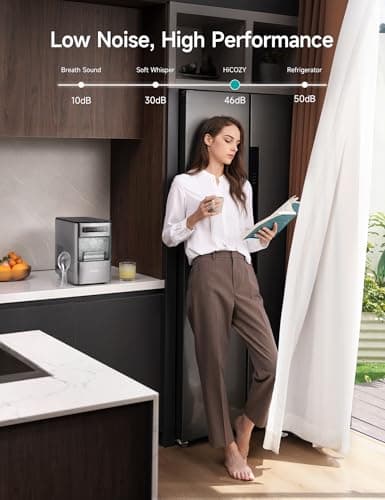 HiCOZY Ice Maker Countertop,Ice in 6 Mins, 24 lbs/Day, Portable & Compact Gift with Self-Cleaning,for Apartment/Under Cabinet/Kitchen/Office/Camping/RV/Home Bar （Light Black） 8