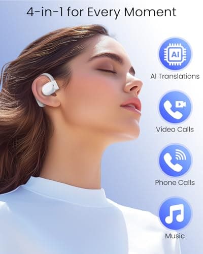 AI Translation Earbuds Real Time for Work Travel Study Entertainment Everyday Life White 5