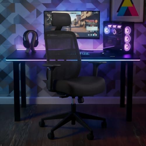HON Altern Ergonomic Office Chair with Headrest, Arms, Wheels, Foam Cushion Seat, Mid Back Home Office Desk Chair Comfy, Gaming Chair, Height Adjustable Arms, Synchro-Tilt, Seat-Slide, Black 2