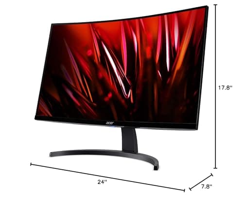 Acer Nitro 27" WQHD 2560 x 1440 1500R Curved PC Gaming Monitor | AMD FreeSync | 100Hz Refresh | 1ms VRB | Speakers | VESA Mountable | 1 x Display Port 1.2, 1 x HDMI 2.0 & 1 x HDMI 1.4 | ED273U Hbmiipx 10