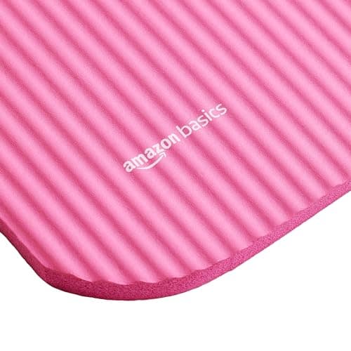 Amazon Basics 1/2 Inch Extra Thick Exercise Yoga Mat with Carrying Strap for Home Workouts and Fitness, 74" x 24" x 0.5", Pink 5