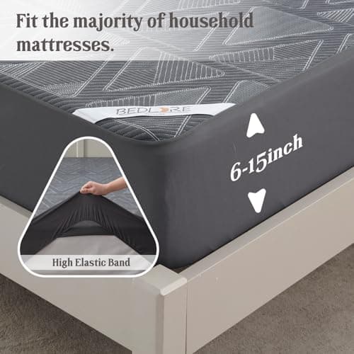 BEDLORE Twin XL Size Mattress Protector, Breathable and Soft 3D air Fabric Noiseless Waterproof Mattress pad, Deep Pocket 6"-15" Depth Dirt-Proof Washable Mattress Cover for Home, Bedroom 5