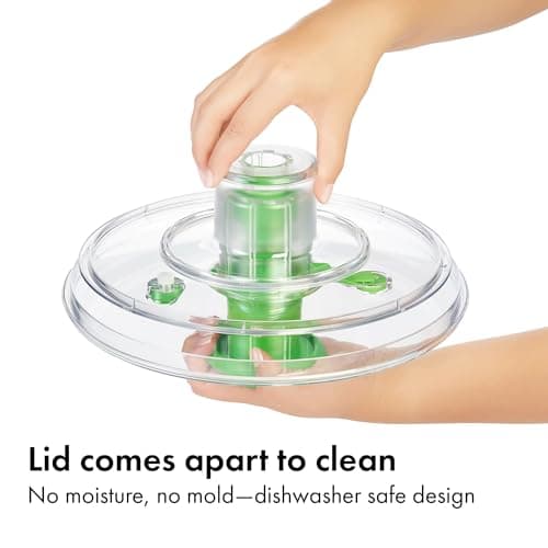 OXO Good Grips Salad Spinner - Large, Green Lettuce & Fruit Washer, BPA-Free, Easy One-Hand Pump 5