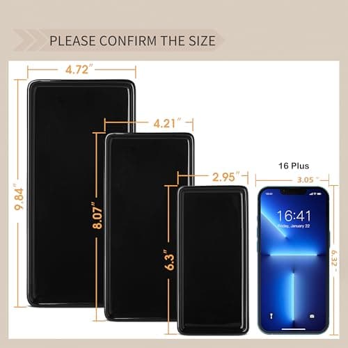 Gurygo 6" Bathroom Trays - Ceramic Vanity Tray for Bathroom - Small Ceramic Tray - Kitchen Soap Trays for Kitchen Counter - Bathtub Organizer (Black) 7