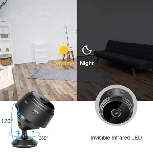 Kjsokoy Minipix Magnetic Mini Security Camera, Mini 1080p HD Wireless Night Vision Motion Magnetic Security Camera for Home in/Outdoor (Black 2 pcs) 7