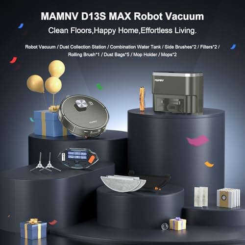MAMNV Robot Vacuum and Mop, 11500 Pa Suction, 3-in-1 Robotic Vacuum with Smart LiDAR Navigation, 90 Day Self-Emptying,160 Min Runtime,App/Alexa/Voice Control, Ideal for Pet Hair, Carpet & Hard Floor 9