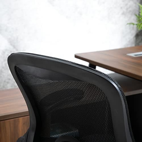 Vinsetto Mesh Drafting Chair, Tall Office Chair with Lumbar Support, Flip-Up Armrests, Footrest Ring and Adjustable Seat Height, Black 9