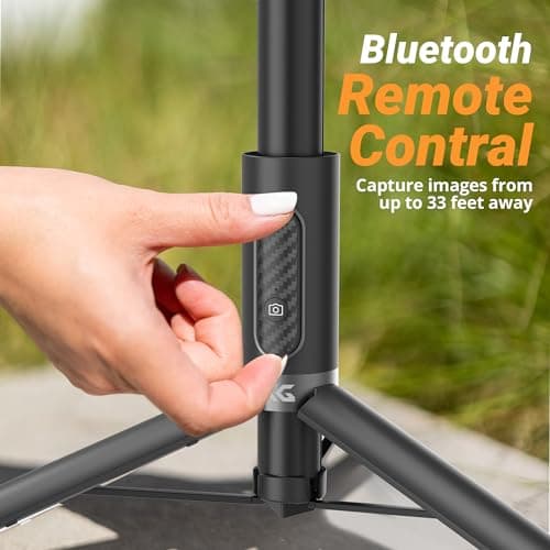 KraftGeek 60" Selfie Stick Tripod for iPhone with Remote, Phone Tripod Stand for Android with 2 Cold Shoes for Light and Microphone (Both are not Included), Lightweight and Compact for Video Recording 6