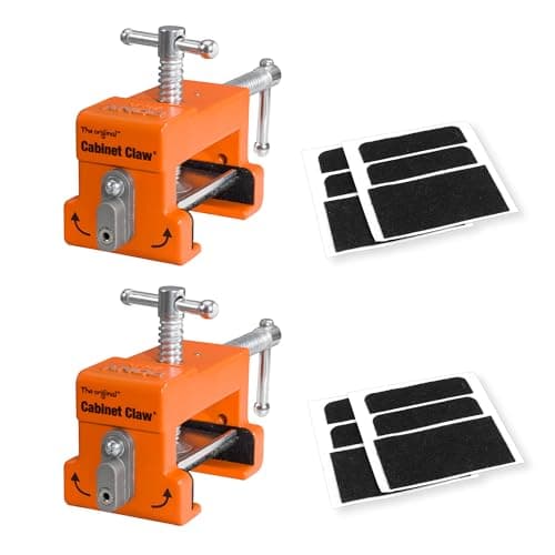 PONY 2-Pack Original Cabinet Clamps, 8510 Cabinet Claw, Face Frame Clamps for Installing Cabinets, 440 lbs Load Limited Orange