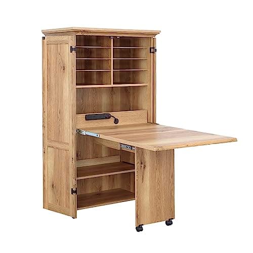 Sauder Miscellaneous Storage Craft & Sewing Armoire, Timber Oak Finish 10
